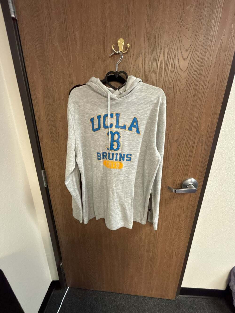 Champion UCLA Bruins NCAA Men's Heather Grey Waffle Fleece Hoodie Sweatshirt